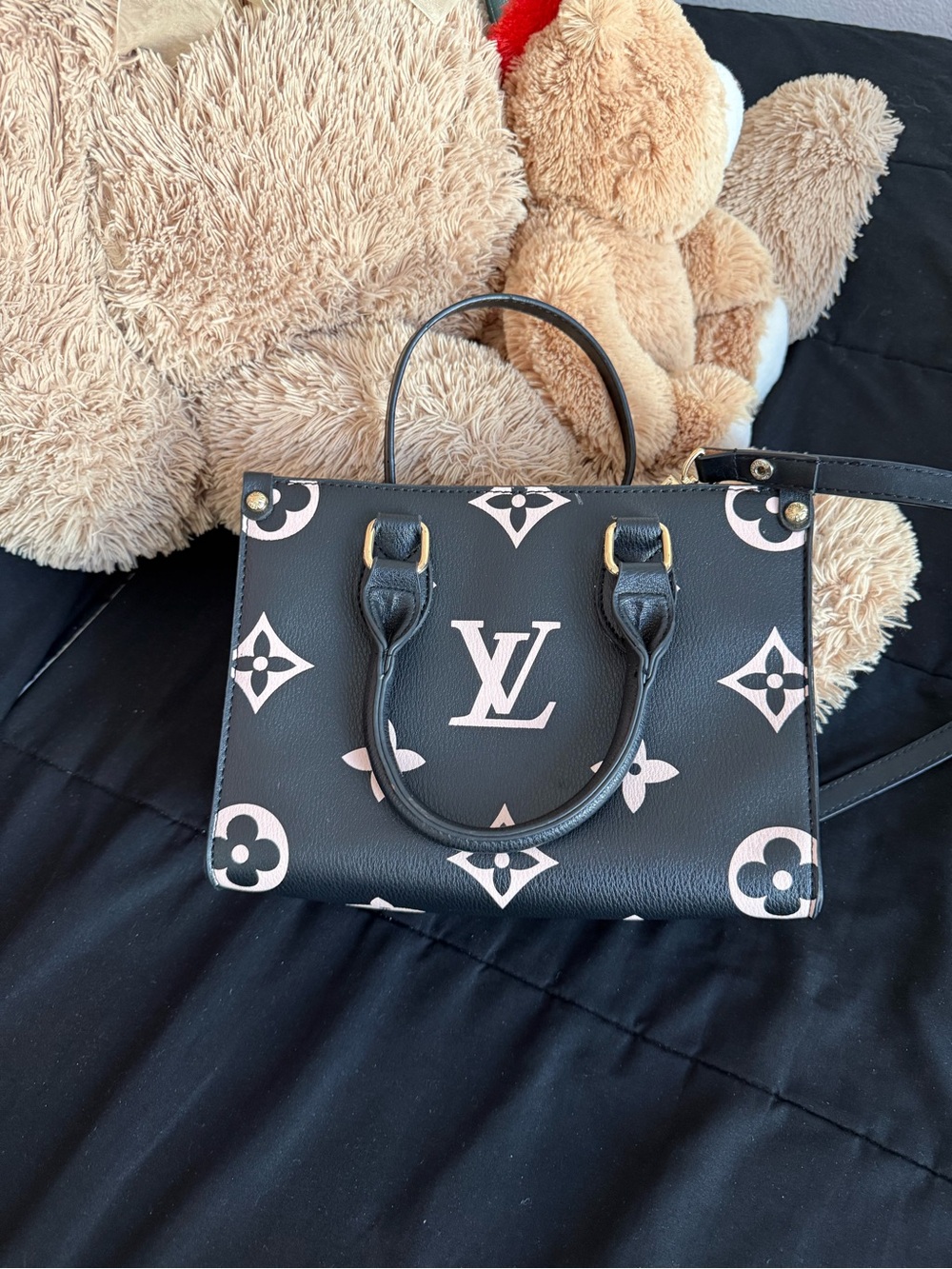 Louis Vuitton Black & Pink Monogram Satchel